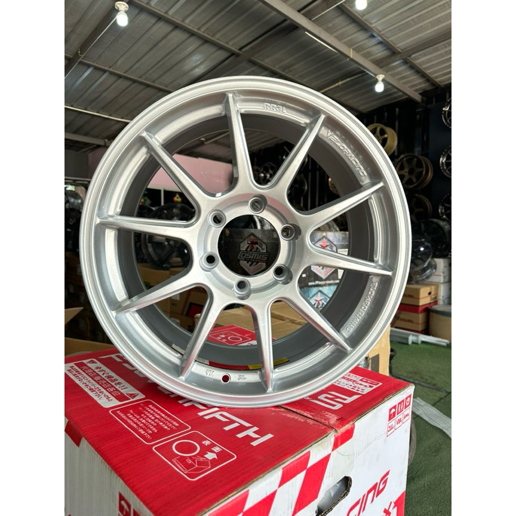 TC105_18”_6รู_สีบรอนซ์_กว้าง 8.5“_offset 35_แถมฟรีจุ๊บยาง (1ชุด=4วง)