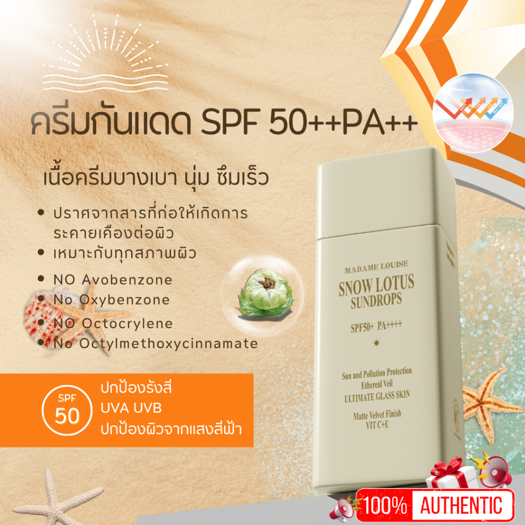 Madame louise SnowLotus Sundrops 50 ml. ส่งฟรีมีปลายทาง