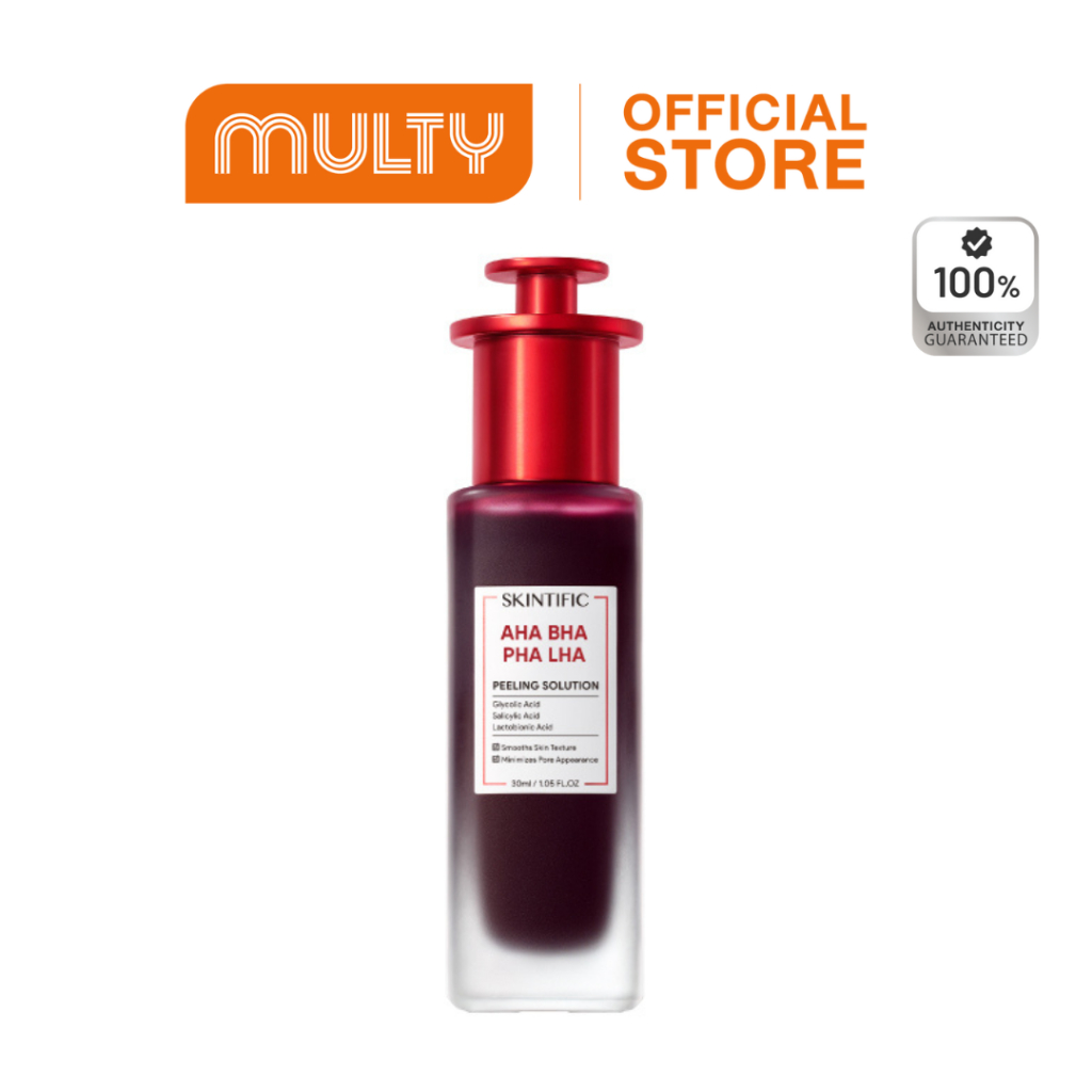 Skintific Aha Bha Pha Lha Peeling Solution 30ml. เซรั่มผลัดเซลล์ผิว