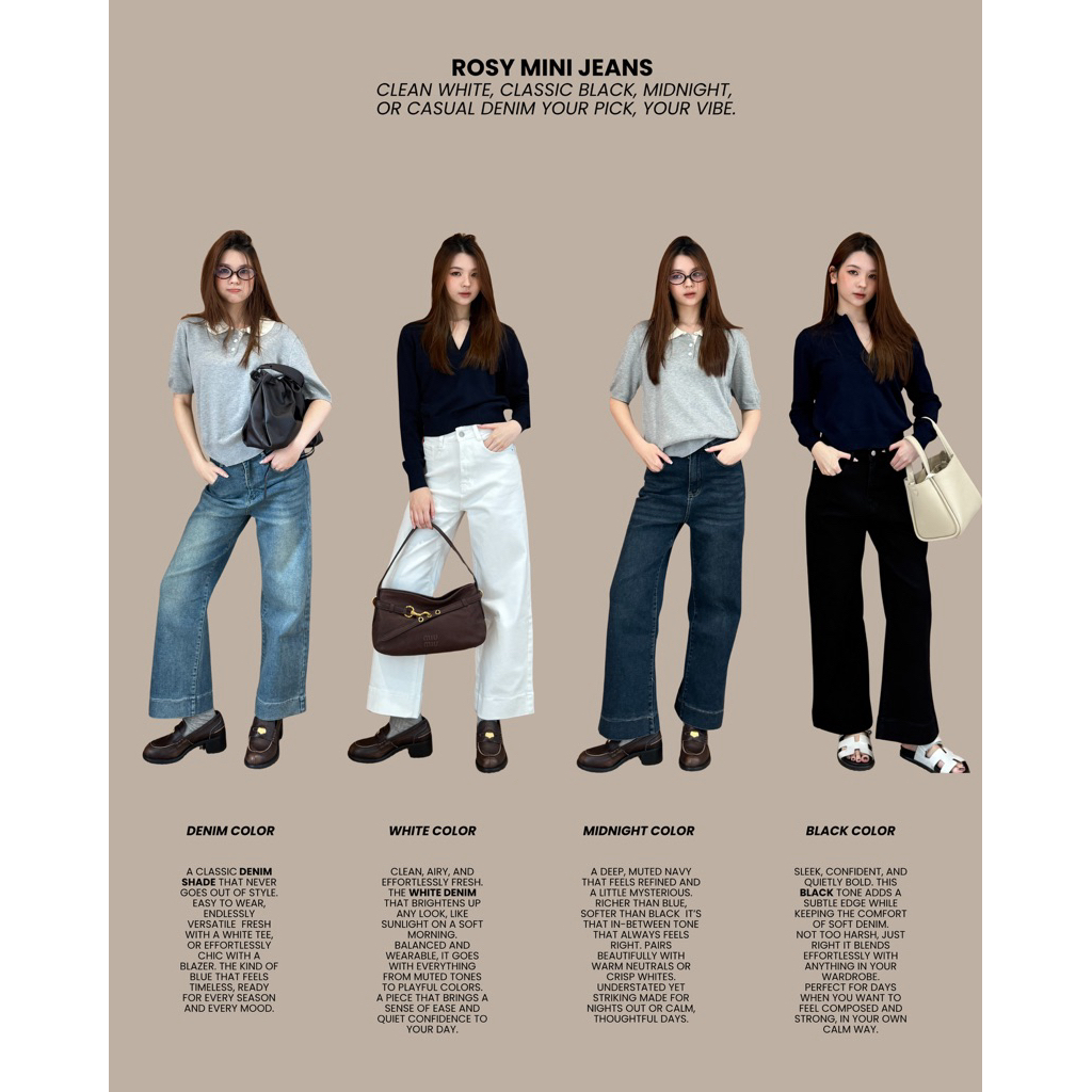 JS12132- ขากระบอก Rosy Mini Jeans ( special 8.8 )