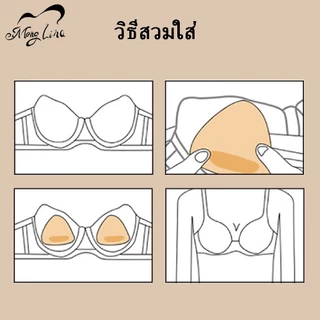 Meng Lina ฟองน้ำกาว 2 ด้าน เพิ่มคัพ อกดูม บราฟองน้ำดันทรง กันน้ำ กันเหงื่อ ไม่โป๊ะ ใช้ซ้ำได้