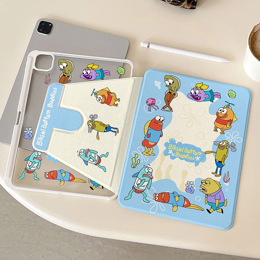 🔥พร้อมส่ง🔥เคส iPad Gen9 Gen11 Gen10ที่ใส่ปากกา Bikini Bottom Buddies เคสiPadหมุน 360°Air6 Air7 11/13