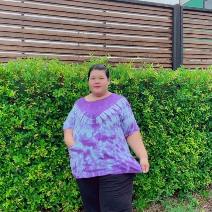 เสื้อเดี่ยวมัดย้อมแขนสั้น ไซส์จัมโบ้ อก 54 นิ้ว ผ้าคอตตอน thumbnail 7