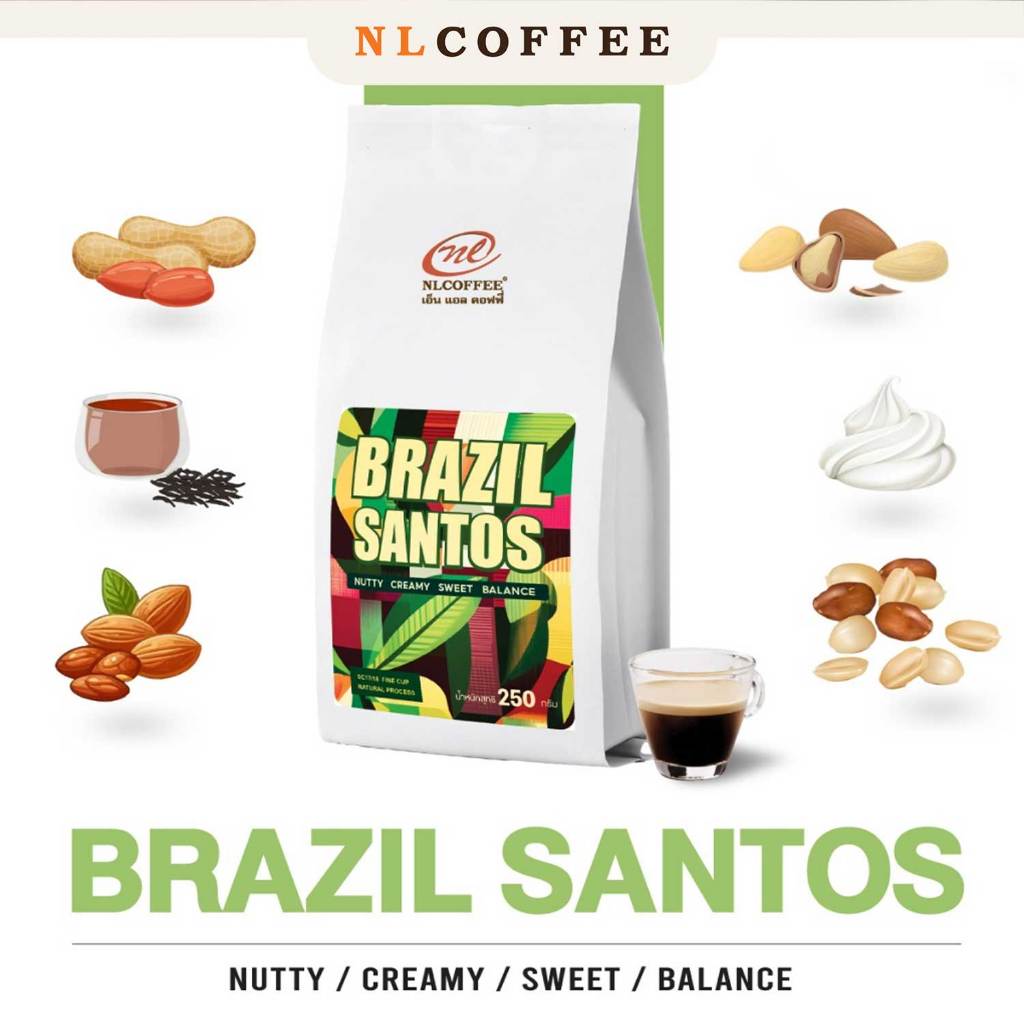 NLCOFFEE SPECIALTY เมล็ดกาแฟ Brazil-Santos