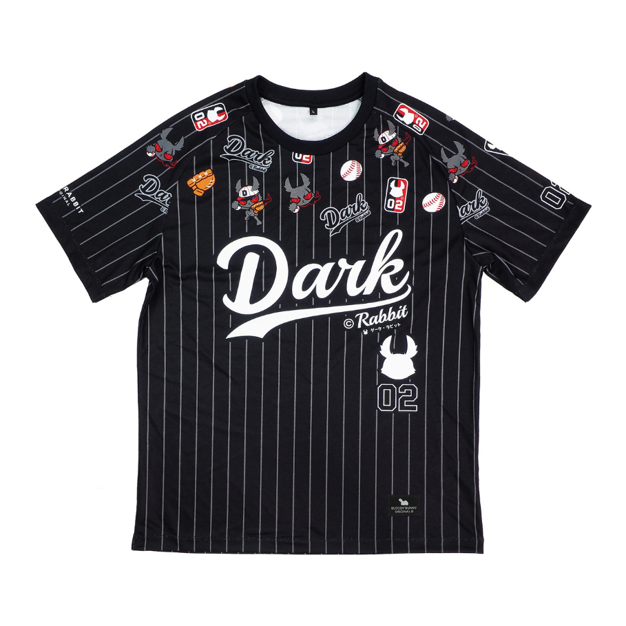 เสื้อยืด ทรงสปอร์ต ผู้ชาย DARK RABBIT ICON BLACK BASEBALL TEE