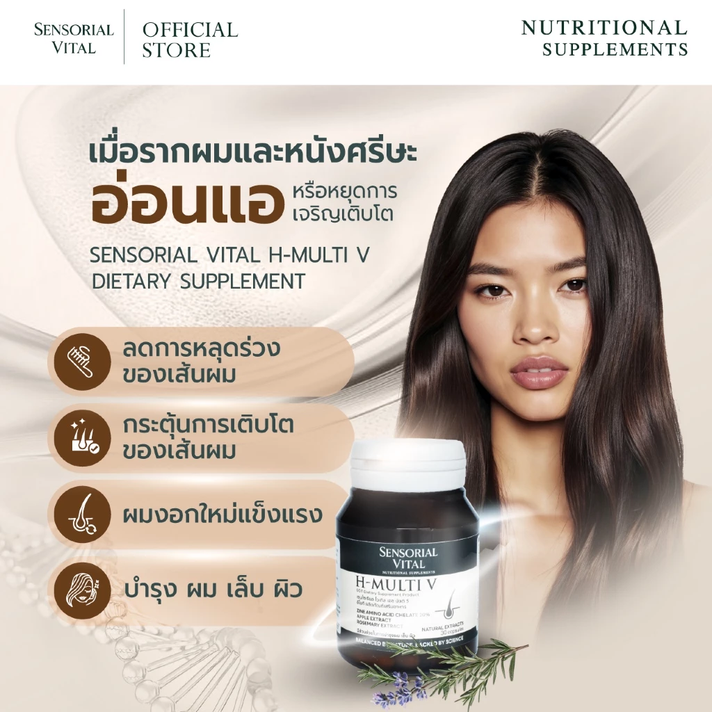 ซื้อ 1 แถม 1 CHALIQUE Sensorial Vital H-Multi V วิตามิน ลดผมร่วง กระตุ้นผมงอกใหม่แข็งแรง บำรุง ผม เล็บ ผิว - 30 แคปซูล thumbnail 5