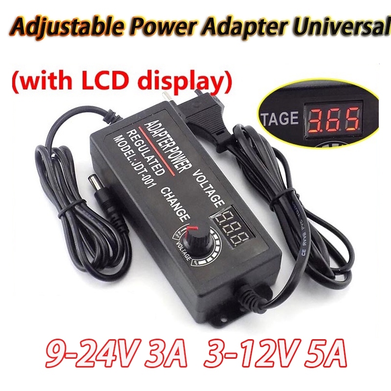 Adjustable Adapter ปรับโวลท์ได้ 9-24V 3A อแดปเตอร์ชาร์จ อะแดปเตอร์ปรับพลังงาน พร้อมหน้าจอแสดงผล Voltage