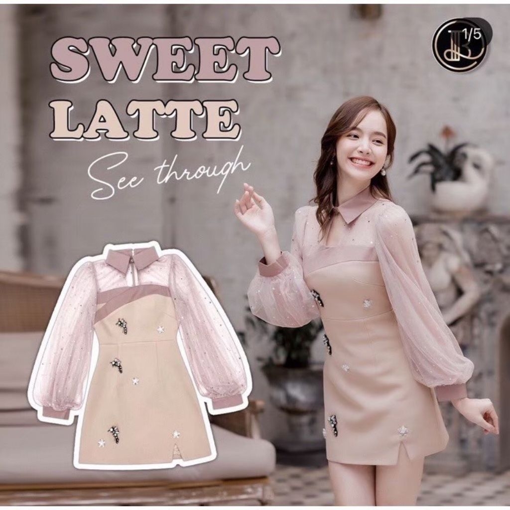 ใหม่ป้ายห้อย - BLT Sweet Latte dress L
