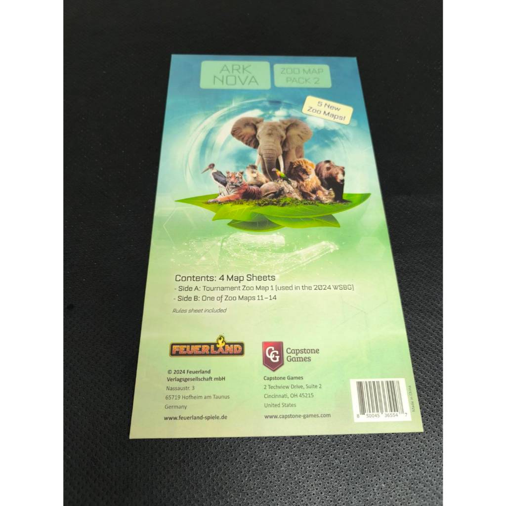 Ark Nova: Zoo Map Pack 2 EN - Board Game บอร์ดเกม - Tower Tactic Games ทาวเวอร์ แทคติก เกม