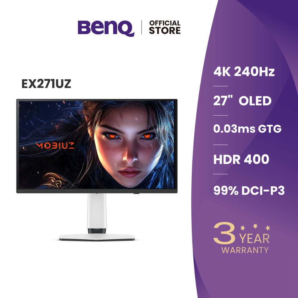 BenQ MOBIUZ EX271UZ 26.5" QD-OLED 4K 240Hz Gaming Monitor with Color Shuttle (จอเกมมิ่ง 4K 240hz)