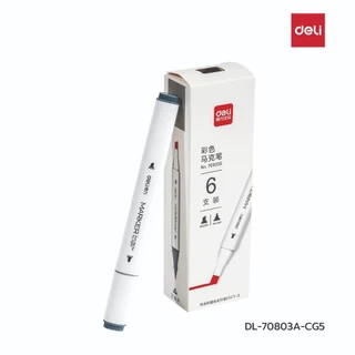Deli ปากกามาร์คเกอร์ 2หัว ทรงสามเหลี่ยม No.70803A / ด้าม