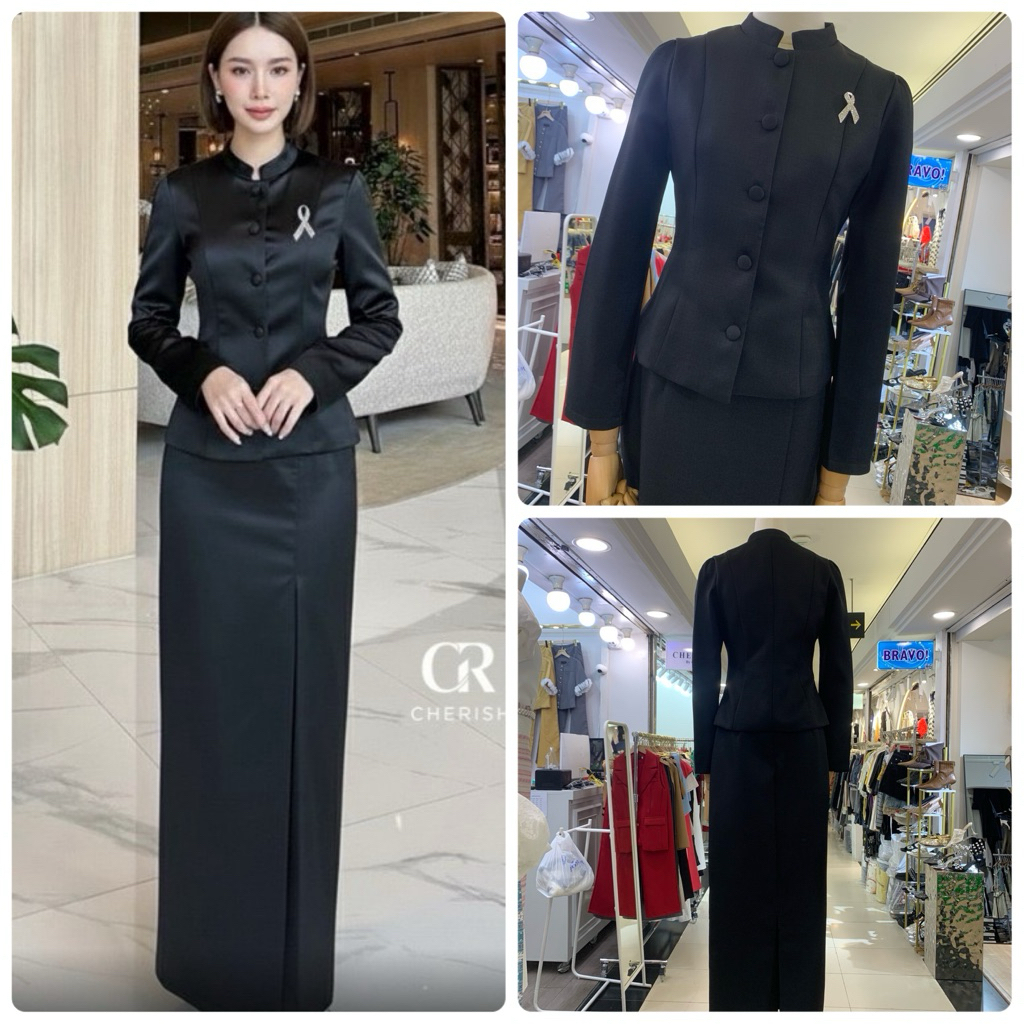Cherish Set เสื้อ+กระโปรง ชุดไทยจิตลดาสีดำ ชุดสีดำ