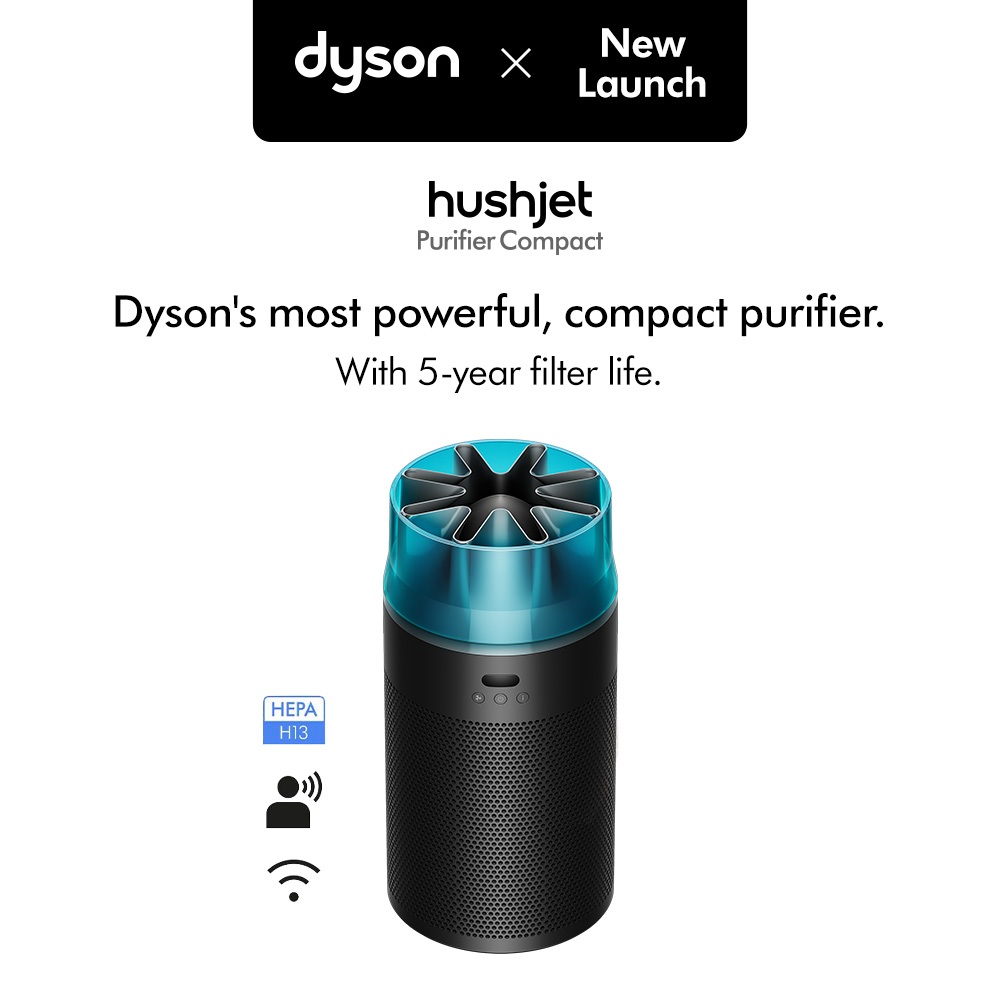 Dyson HushJet ™ Purifier Compact (Black/Teal) เครื่องฟอกอากาศ ไดสัน สีดำ