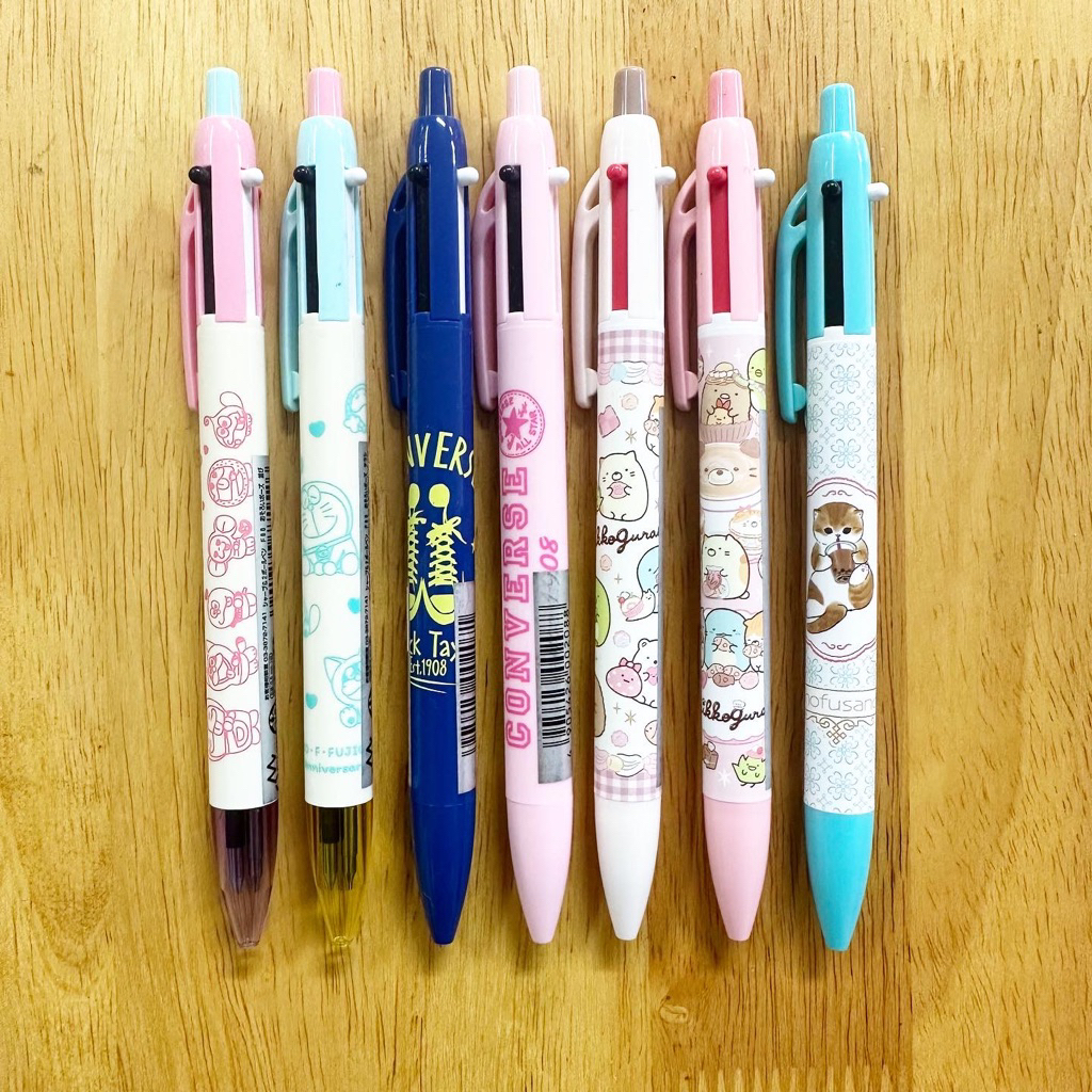 ปากกาลูกลื่น 2สี +ดินสอกด ลาย Mofusand / Fujiko / Doraemon / Converse / Sumikko