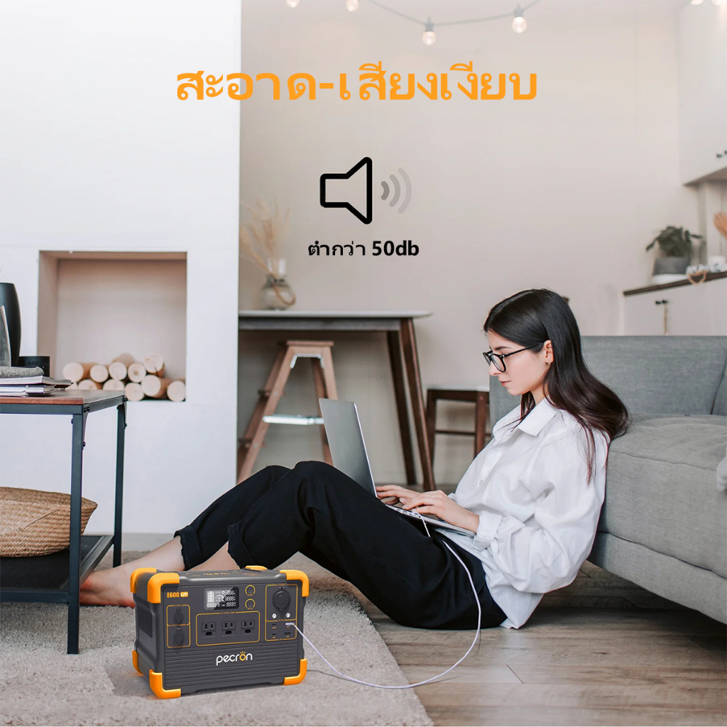 【สต๊อกไทย】PECRON E600LFP Portable Power Box  1200W/614Wh LiFePo4 แบตสำรองพกพา แบตสำรองไฟ 220V - รูปที่ 2