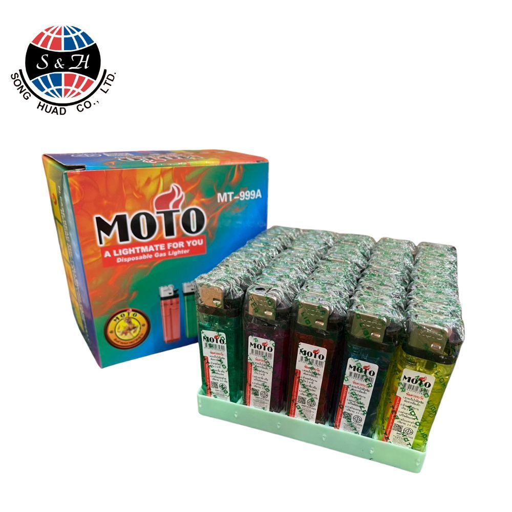 MT-999A 1กล่อง/50 ชิ้น ไฟแช็คMOTO ไฟแช็ก ไฟแช็คยกกล่อง อุปกรณ์จุดไฟ moto มี มอก. Gas Lighter