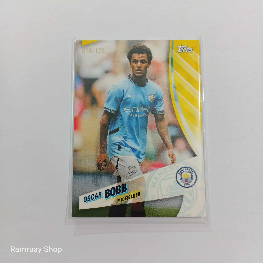 Topps การ์ดนักบอล Oscar Bobb Manchester City Parallel ดาวรุ่ง R.C. 076/125 การ์ดฟุตบอล แมนซิตี้ ส่งไ