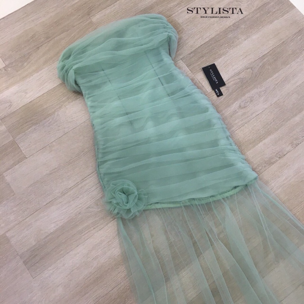 เดรสทรงพอดีตัว ใส่ได้หลายแบบ ไหล่เฉียง เปิดไหล่ เกาะอก กระโปรงยาวชายเป็นซีทรู - รูปที่ 5