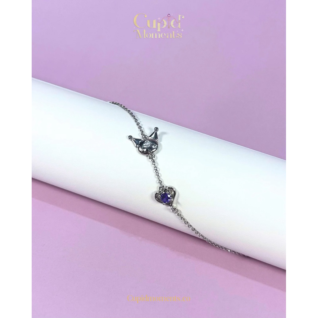 (เงินแท้ S925) Kuromi Love Wishes Bracelet สร้อยข้อมือคุโรมิหัวใจ