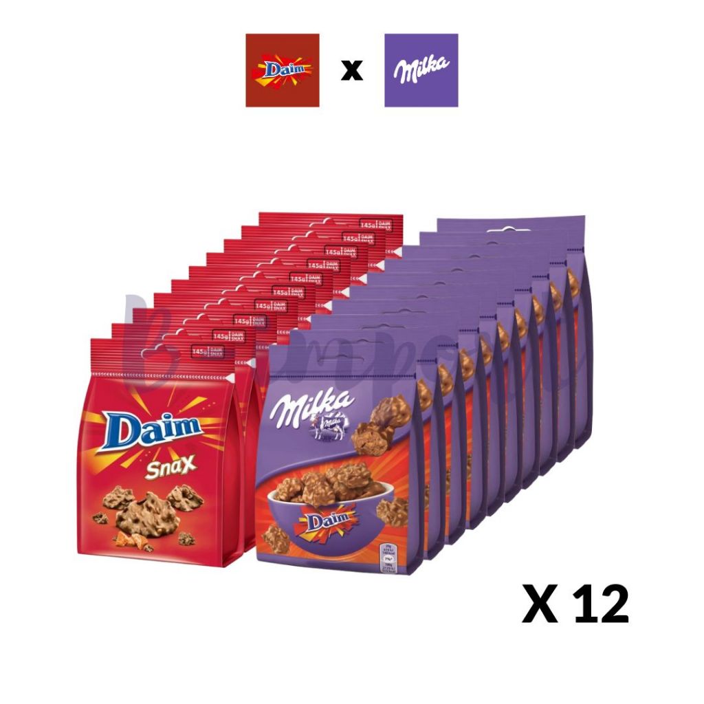 (ยกลัง!) DAIM SNAX & MILKA DAIM SNAX (145g x10) สินค้านำเข้าจากต่างประเทศ