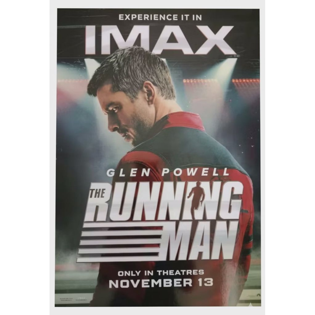โปสเตอร์ IMAX Poster Running Man แท้จาก Major Cineplex Poster เดอะรันนิ่งแมน The Running Man 2025 Gl