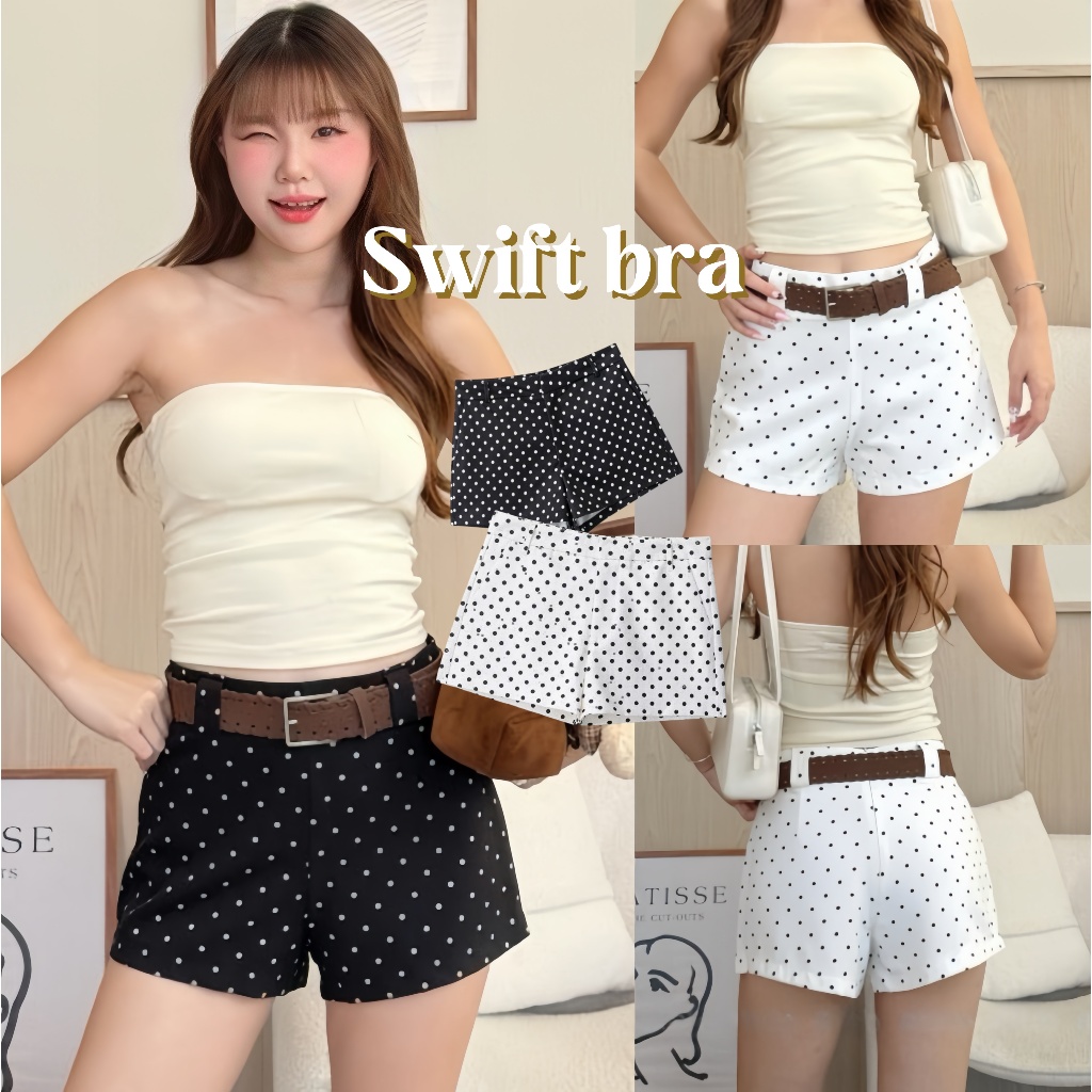 🌸Swift Bra🌸Polar.bkk || รุ่น Taylor short pant กางเกงขาสั้น เอวต่ำ ลายจุด polka dot กางเกงเอวต่ำ