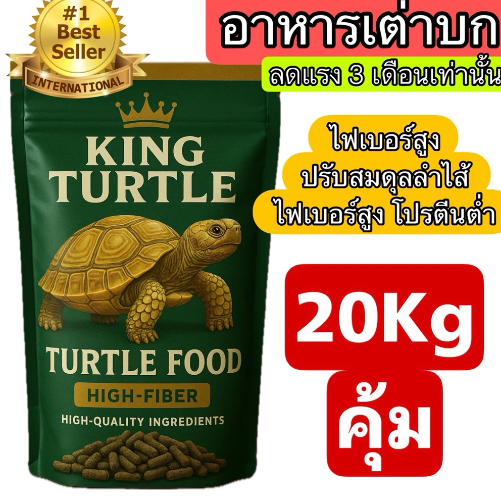 อารหารเต่าบก King Turtle ยกกระสอบ แบบคุ้มสุดๆ