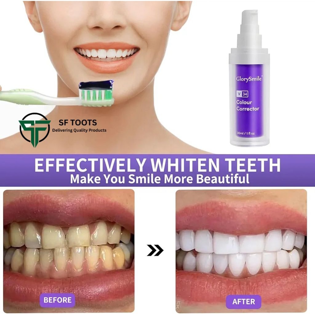 เซรั่ม/ยาสีฟันปรับสีฟัน, GlorySmile V34 Colour Corrector teeth whitening serum/toothpaste