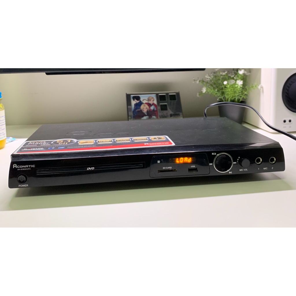 เครื่องเล่น DVD ยี่ห้อ Aconatic รุ่น AN-9360DVPH สภาพดี อ่านได้ทุกแผ่น DVD, VCD, MP3, CD,มีช่องเสียบ