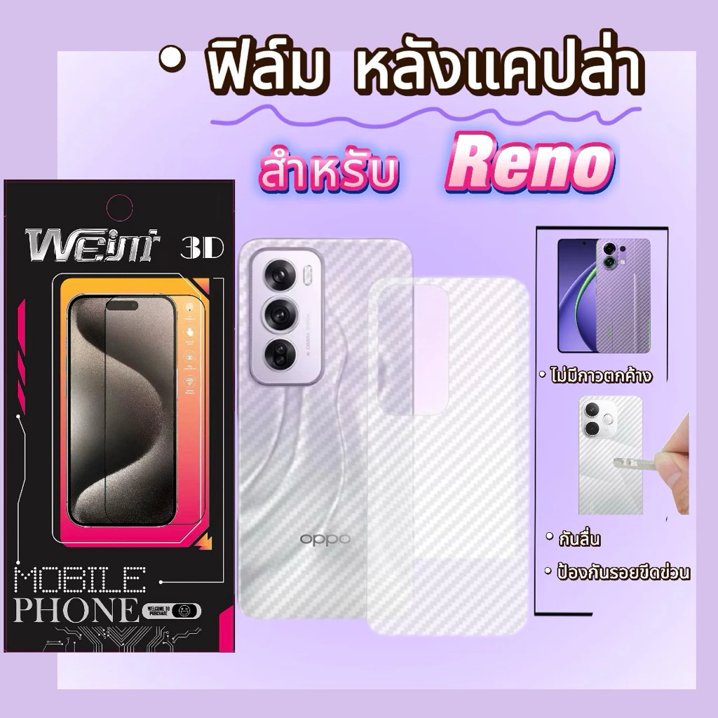 ฟิล์ม หลังแคปล่า For Reno 16 16F 16PRO 13 13PRO 14 14PRO 15 15PRO 15FS 15promax 10 10PRO 10Pro 11 11PRO 11PRO 12 12PRO