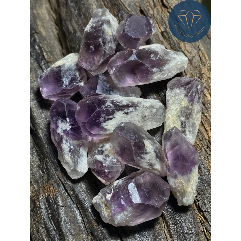 (ผลึกอเมทิสต์ amethyst)(หายาก)พลอยดิบ หินดิบธรรมชาติแท้ ขายเป็นชิ้น ลูกค้าสามารถเลือกได้ พลอยธรรมชาติ ของแท้แน่นอน