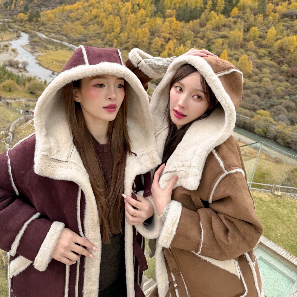 CO1204 | Fluffy Hood Jacket – แจ็กเก็ตฮู้ดขนนุ่มฟูสุดละมุน