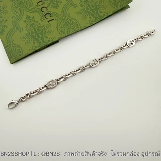 [ออริ] สร้อยข้อมือผู้ชายสายโซ่ สลับโลโก้ G งานอะลูมีเนียม น้ำหนักเบา ความยาว 20 ซม. งานปั๊มแบรนด์ ไม่ลอก ไม่ดำ