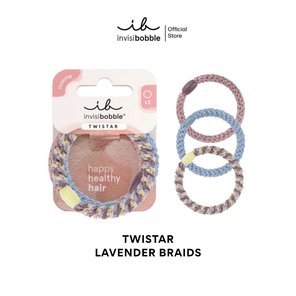 invisibobble ยางรัดผม ถนอมเส้นผม รุ่น TWISTAR Lavender Braids (1 กล่องบรรจุ 3 ชิ้น)