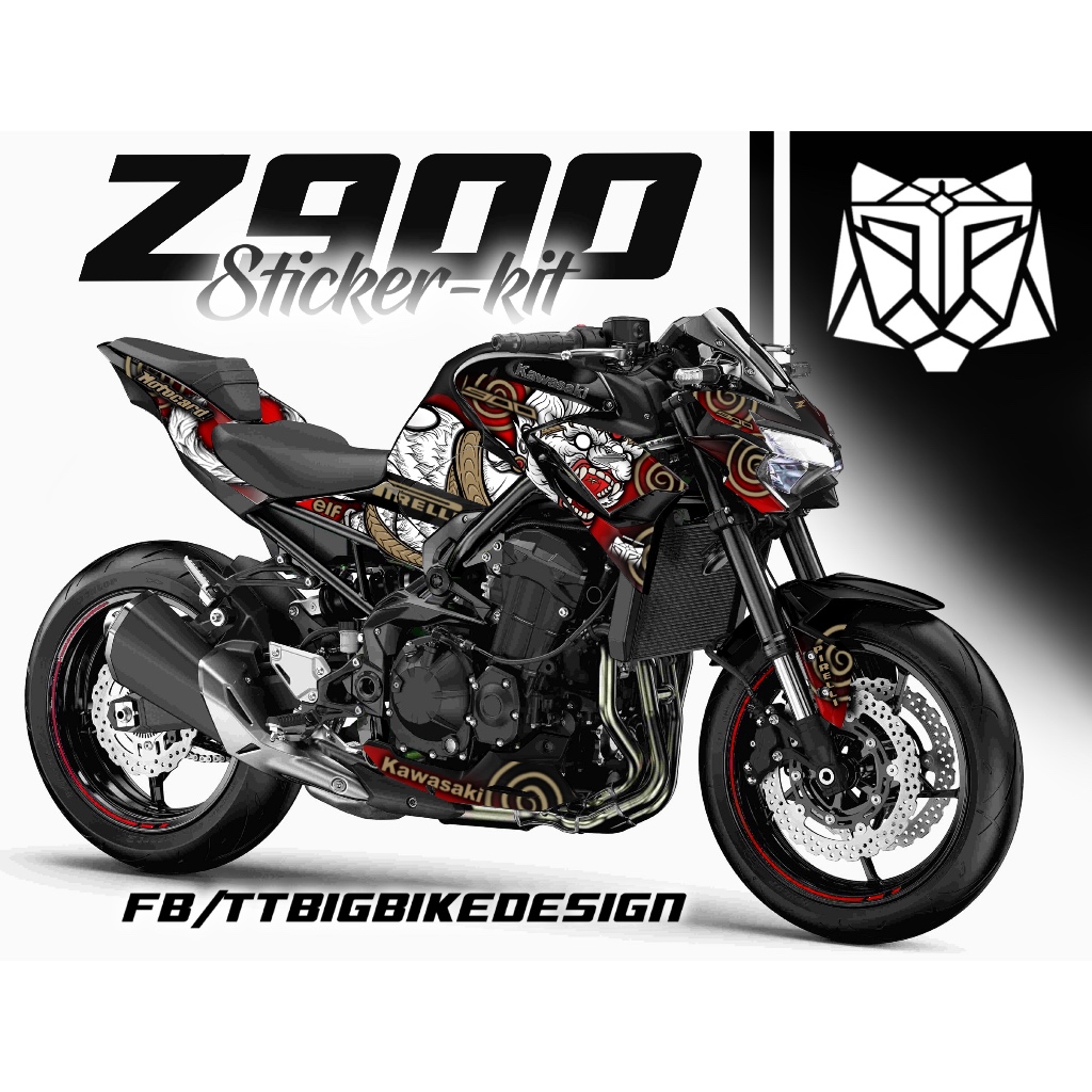 TT BIGBIKE DESIGN ชุดสติ๊กเกอร์แต่งลายรถ สำหรับ Z900 (2020-2024) ลาย HANUMANN TT