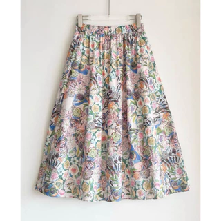 กระโปรง Maxi ลายดอกไม้ เอว Free size#New สินค้าขายดี