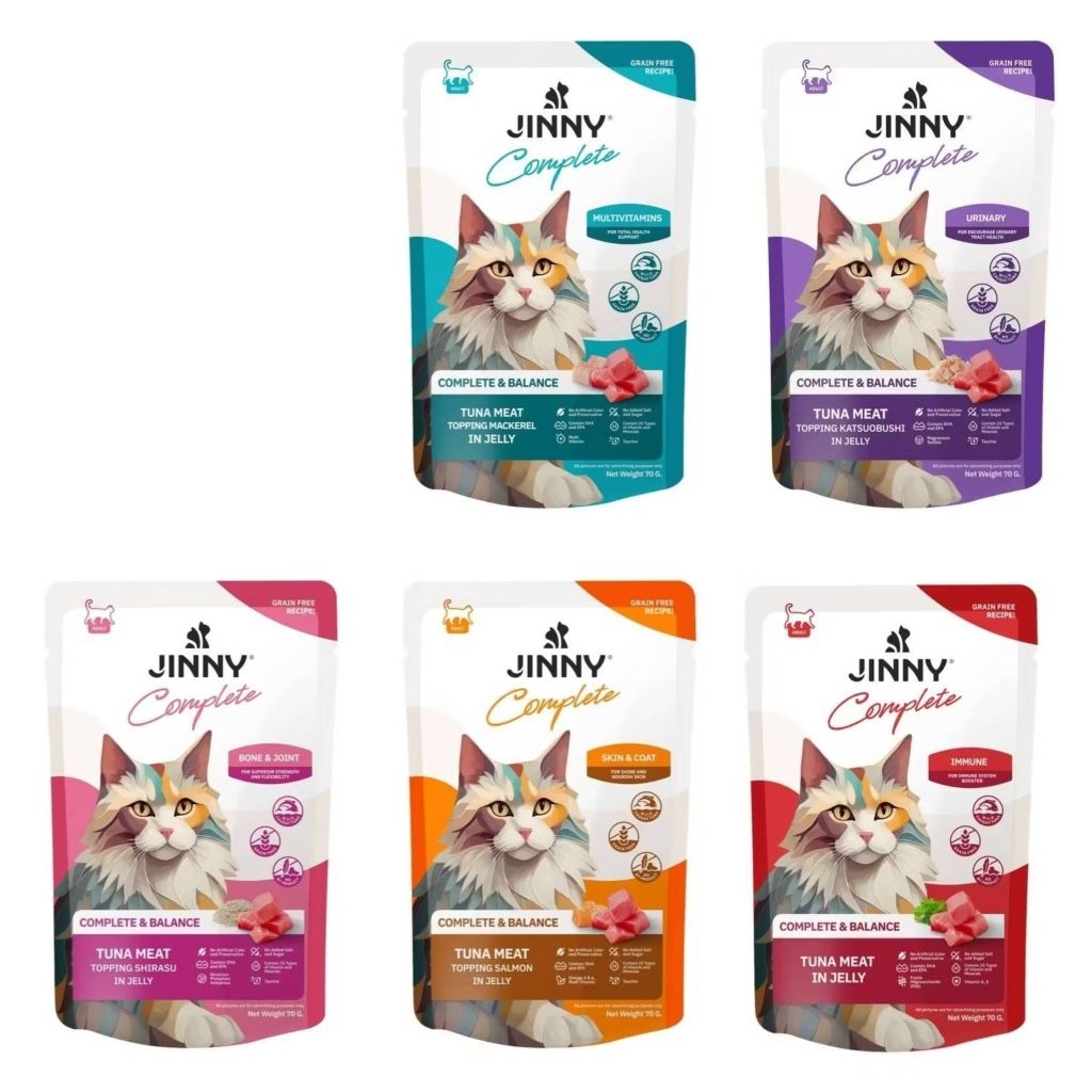 [ยกโหล] Jinny อาหารเปียกแมว complete&balance 70gx 12ซอง