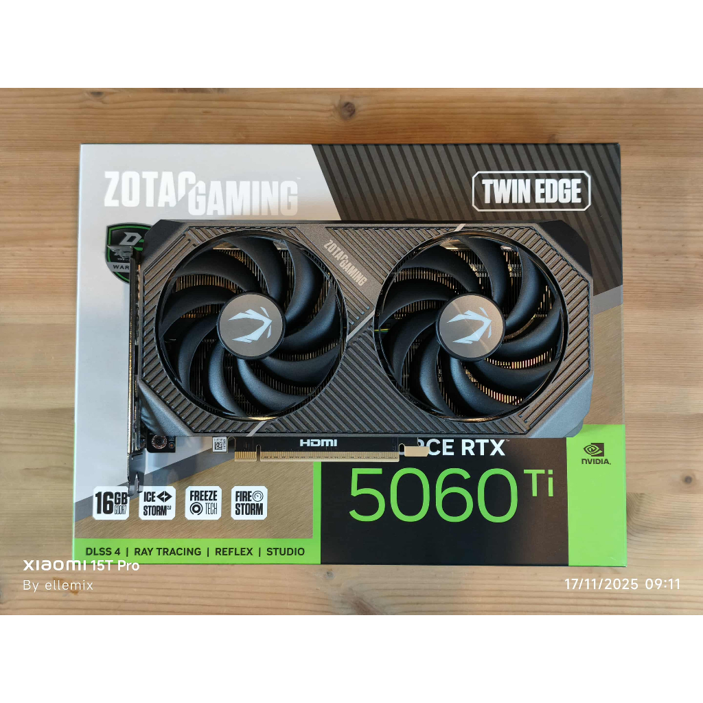 RTX 5060 TI 16GB - ZOTAC TWIN EDGE OC - 16GB GDDR7 การ์ดจอมือสอง ครบกล่อง ใช้งานปกติ ประกันศูนย์ไทย 