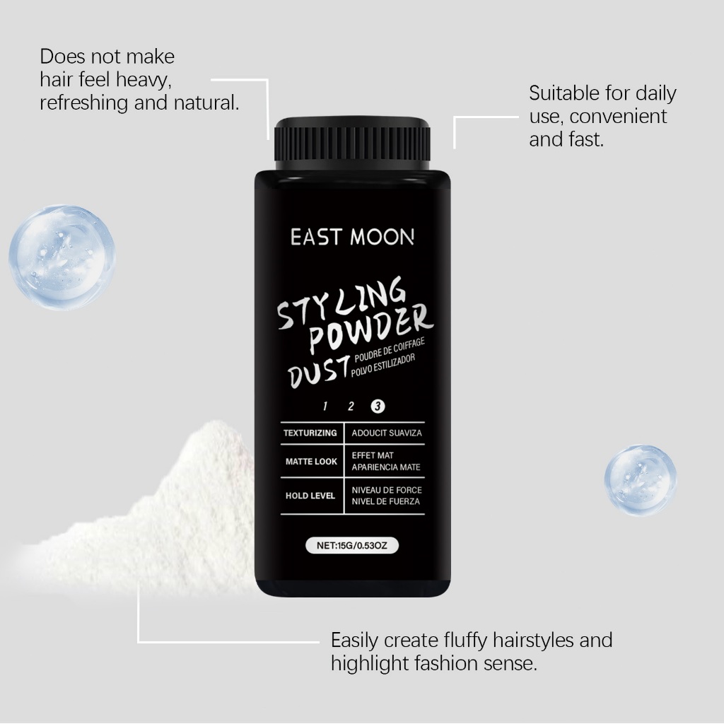 East Moon ผงแป้งเพิ่มวอลลุ่มผม แป้งจัดแต่งทรงผม เพิ่มน้ำหนักผม เพิ่มโวลุ่ม ควบคุมความมัน ไม่มันเงา - รูปที่ 4