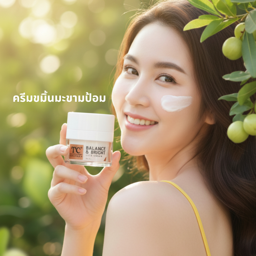 ไทยครีม ครีมบำรุงผิวหน้า ครีมขมิ้น มะขามป้อม Thaicream Balance & Bright Skin Cream thai cream