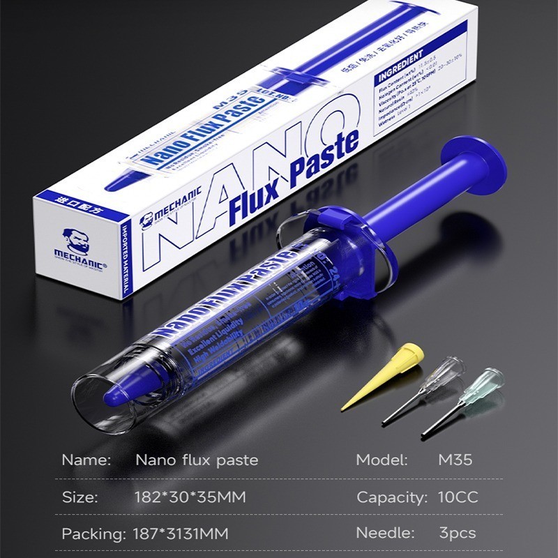Mechanic M35 Nanometer Solder Paste ใหม่ UPGRADEFor ซ่อมชิปฟลักซ์เป็นมิตรกับสิ่งแวดล้อมนําเข้าสูตรสําหรับเมนบอร์ดซ่อมฟลั - รูปที่ 7