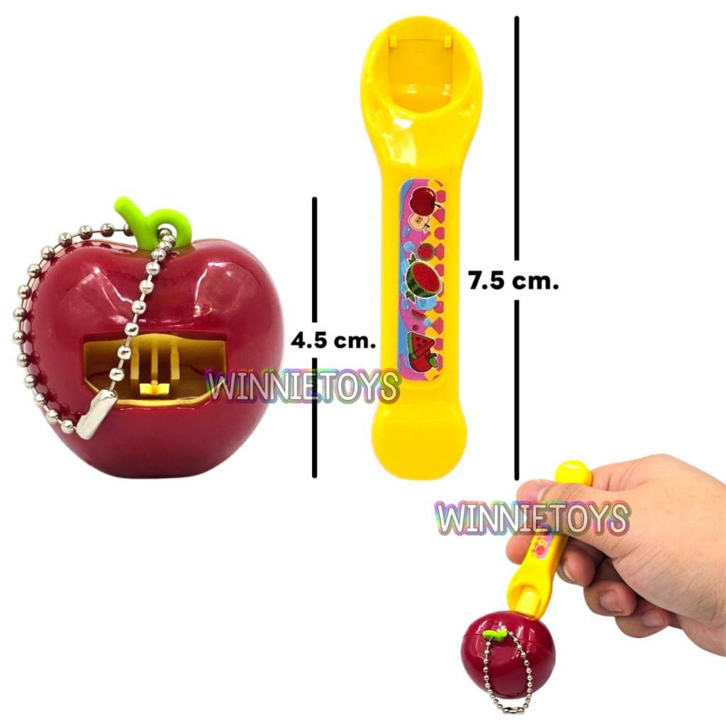 ของเล่น แอปเปิลจิ๋ว พวงกุญแจ + ช้อน แกล้งป้อน winnietoys