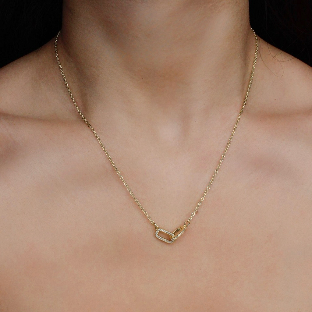 TIARA Julina Gem Necklace (Stainless Steel) สร้อยสแตนเลส โดนน้ำได้ ไม่ลอกไม่ดำ ผิวแพ้ง่ายใส่ได้