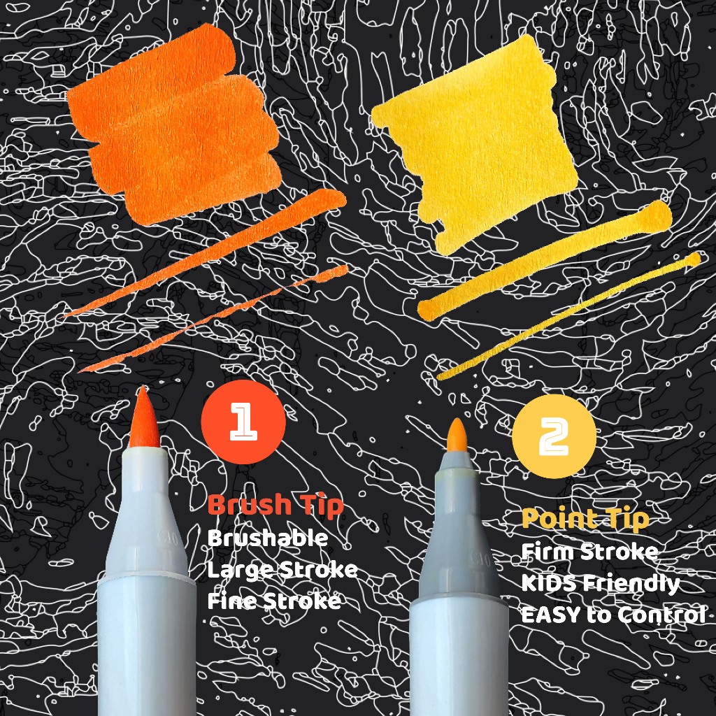 Nerdy OWL Dual-Tip Water-based Markers 24 colors SET2 ปากกาสีเมจิกสูตรน้ำ ล้างออกได้ ปลอดสารพิษ - รูปที่ 2