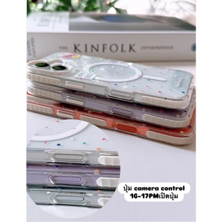 [i17] ส่งด่วน✨S1892 เคสใสดาวเล็ก เคสไอโฟน ชาร์จไร้สาย กันเลนส์กล้อง สำหรับ Iphone รุ่น 14-17Promax