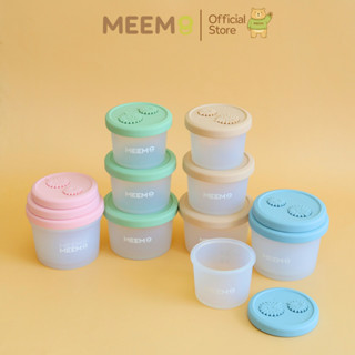 MEEM กล่องซิลิโคนเก็บอาหารเด็ก แบบกลม เซ็ต 3 ชิ้น 3 ขนาด ฝาม…