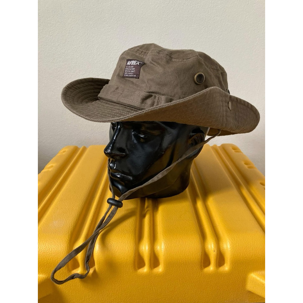 หมวกซาฟารีแบรนด์เสื้อนักบินดังของอเมริกา Avirex Usa Vintage Military Avirex Safari Hat