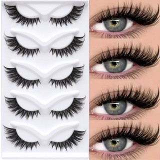 ขนตาปลอม –  Fox Eye Lashes ผมมิงค์เทียม 5 คู่, หางตายาว, นุ่…