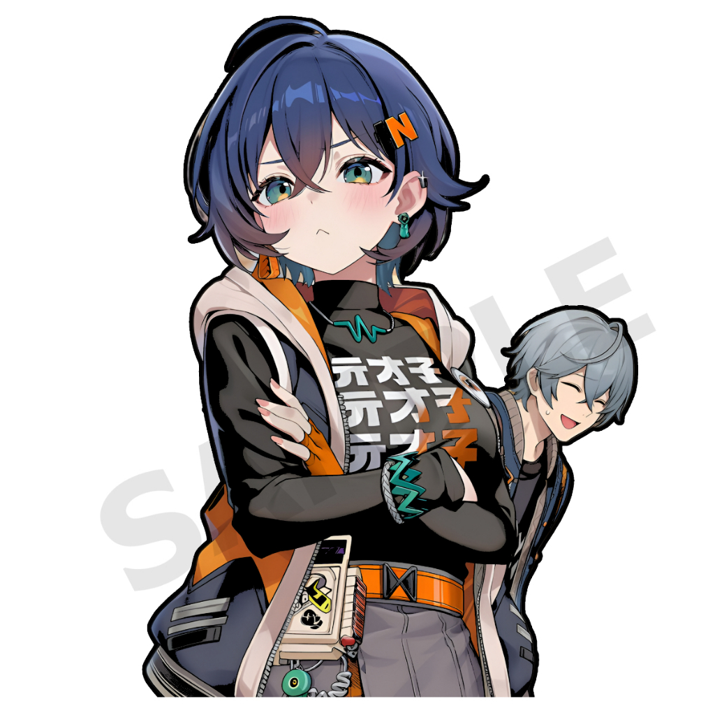 zenless zone zero meme สติ๊กเกอร์ 2 แผ่น Belle zzz meme