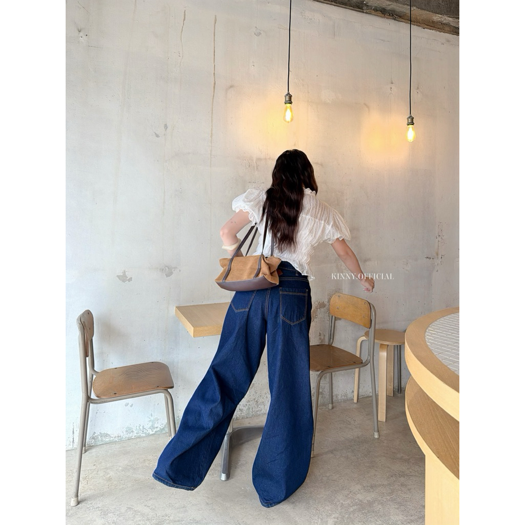 Puff Crop เสื้อครอปแขนตุ๊กตา ลายจุด จั๊มเอว - รูปที่ 2